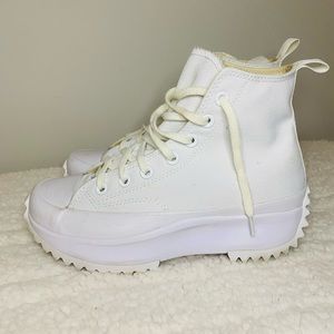 Converse Run Star Hike Platform High Top White Sz 7.5W